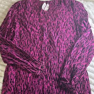 Gianni Pink and Black Patterned Long-Sleeve Tunic